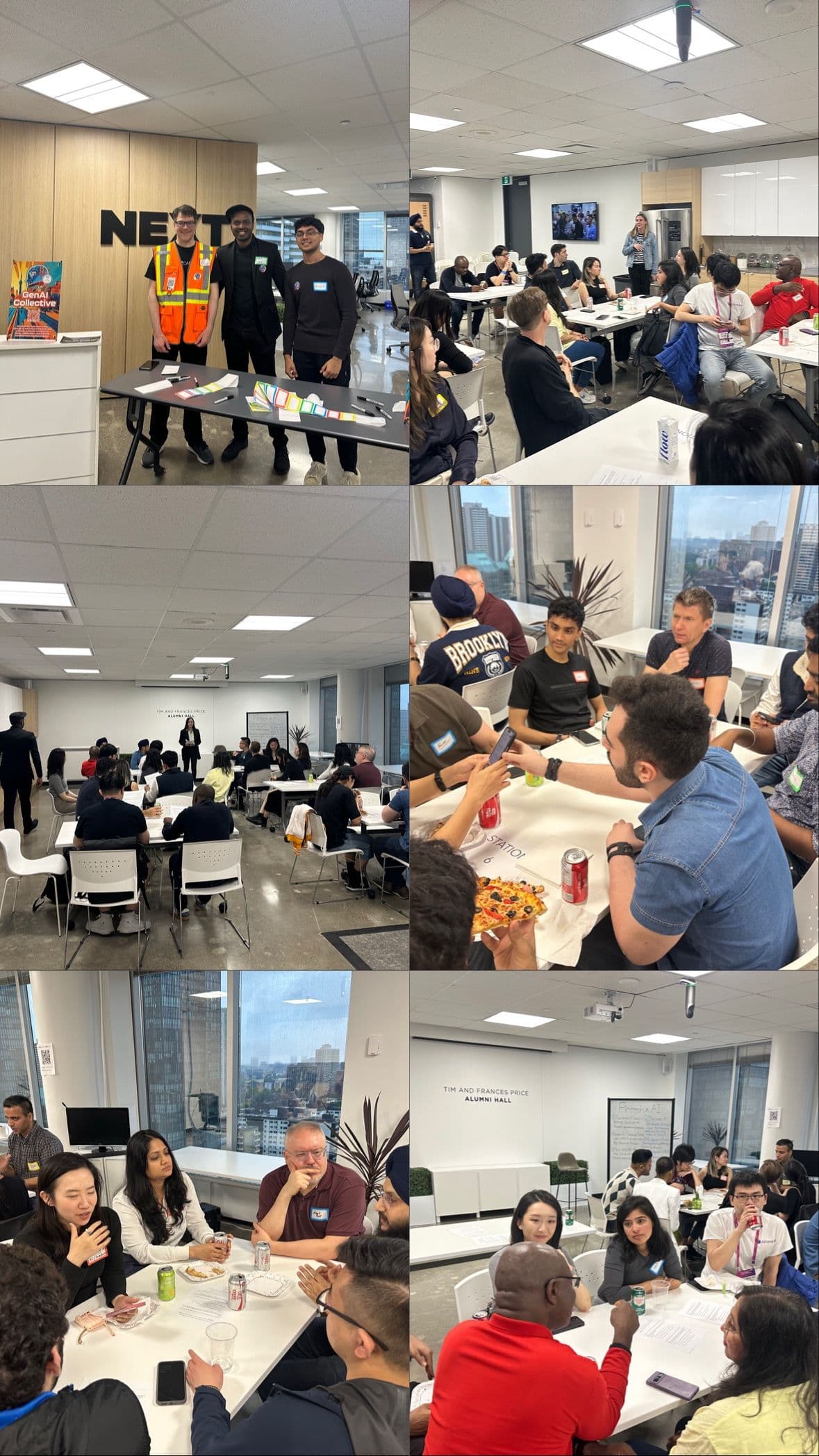 Professional networking event at Next AI office with fintech entrepreneurs and developers